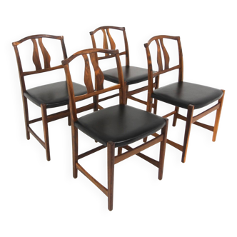 Set of 4 Scandinavian chairs "Vidars Chair" Vidar Malmsten, Sweden, 1970
