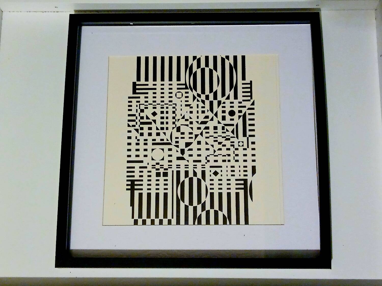 Tableau Vintage Art Optique - Victor Vasarely - Frame 40x40cm