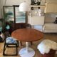 Dining table with a modular tulip foot
