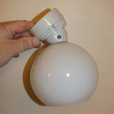 Art Deco bathroom light in opaline and porcelain