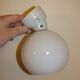 Art Deco bathroom light in opaline and porcelain
