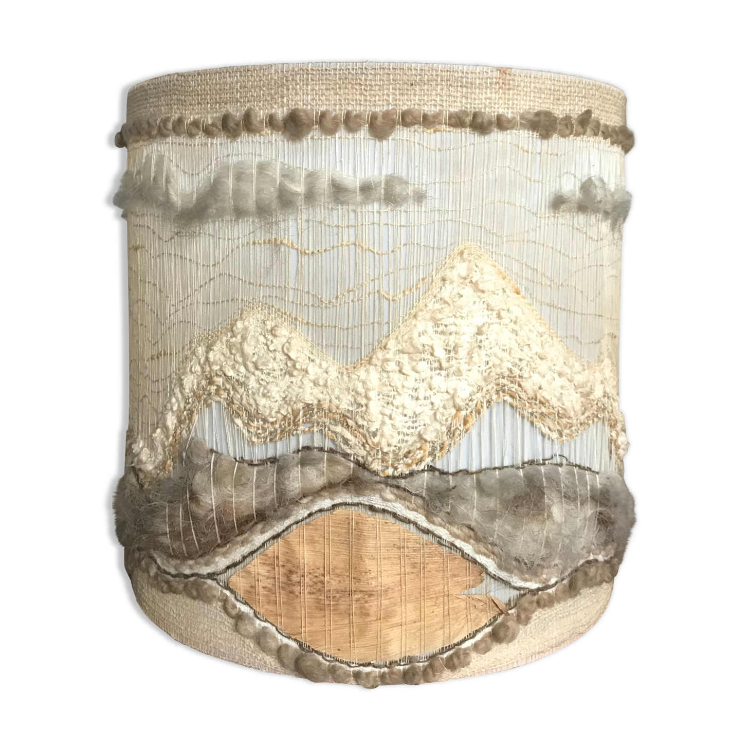 Vintage natural fibers lampshade