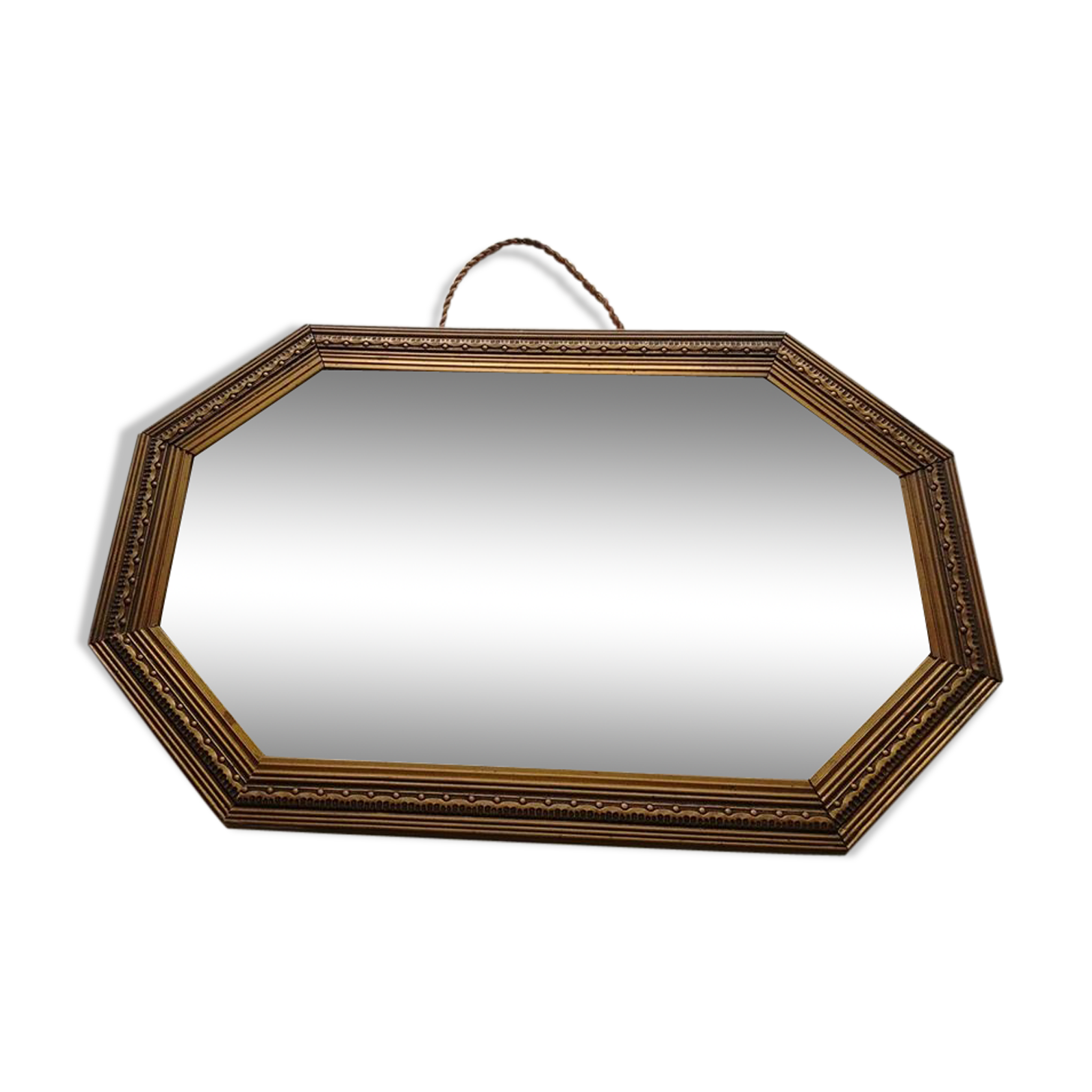 Old copper wood mirror 30x45cm