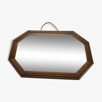 Old copper wood mirror 30x45cm