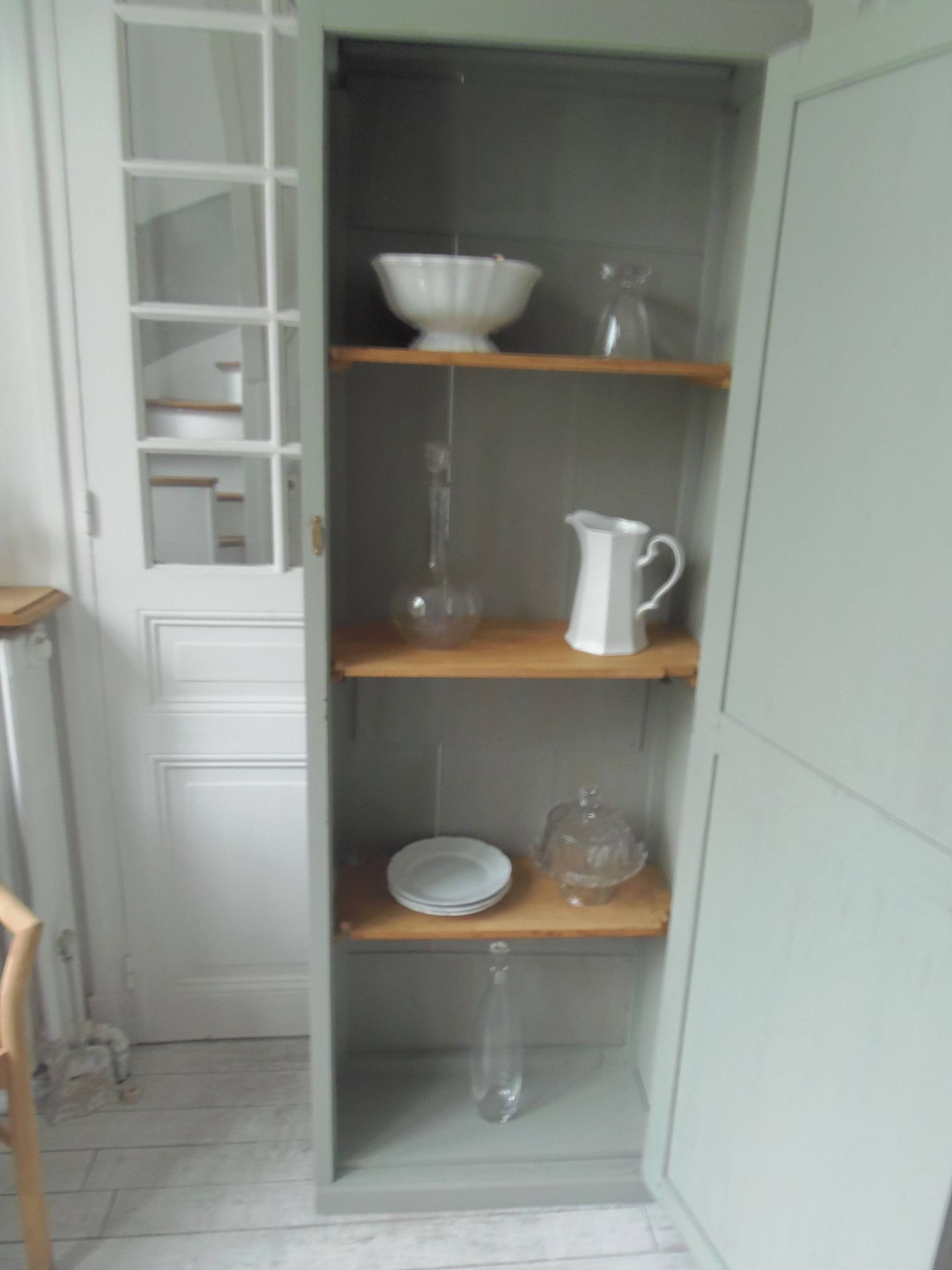 Bonnetière, a vintage, shallow dresser re-enchanted in verdigris with a waxed finish.