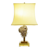 Mid-century table lamp in pyrite stone - original shade