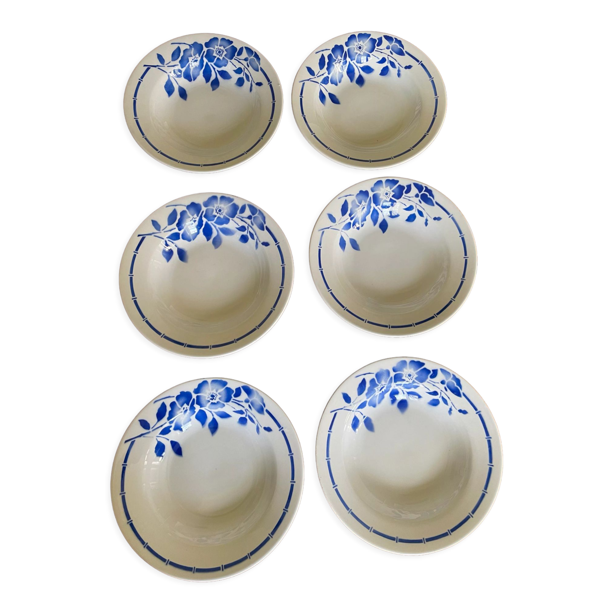 Hollow plates ceranord saint amand blue flower