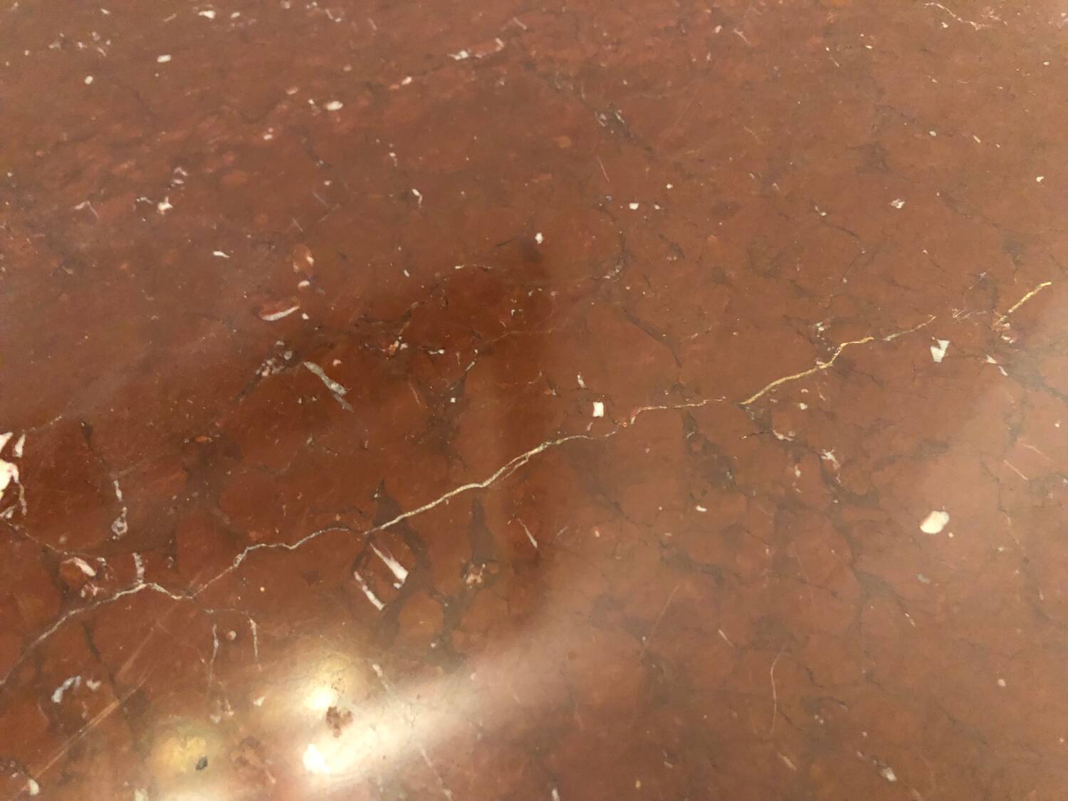 Old console in walnut and marble top