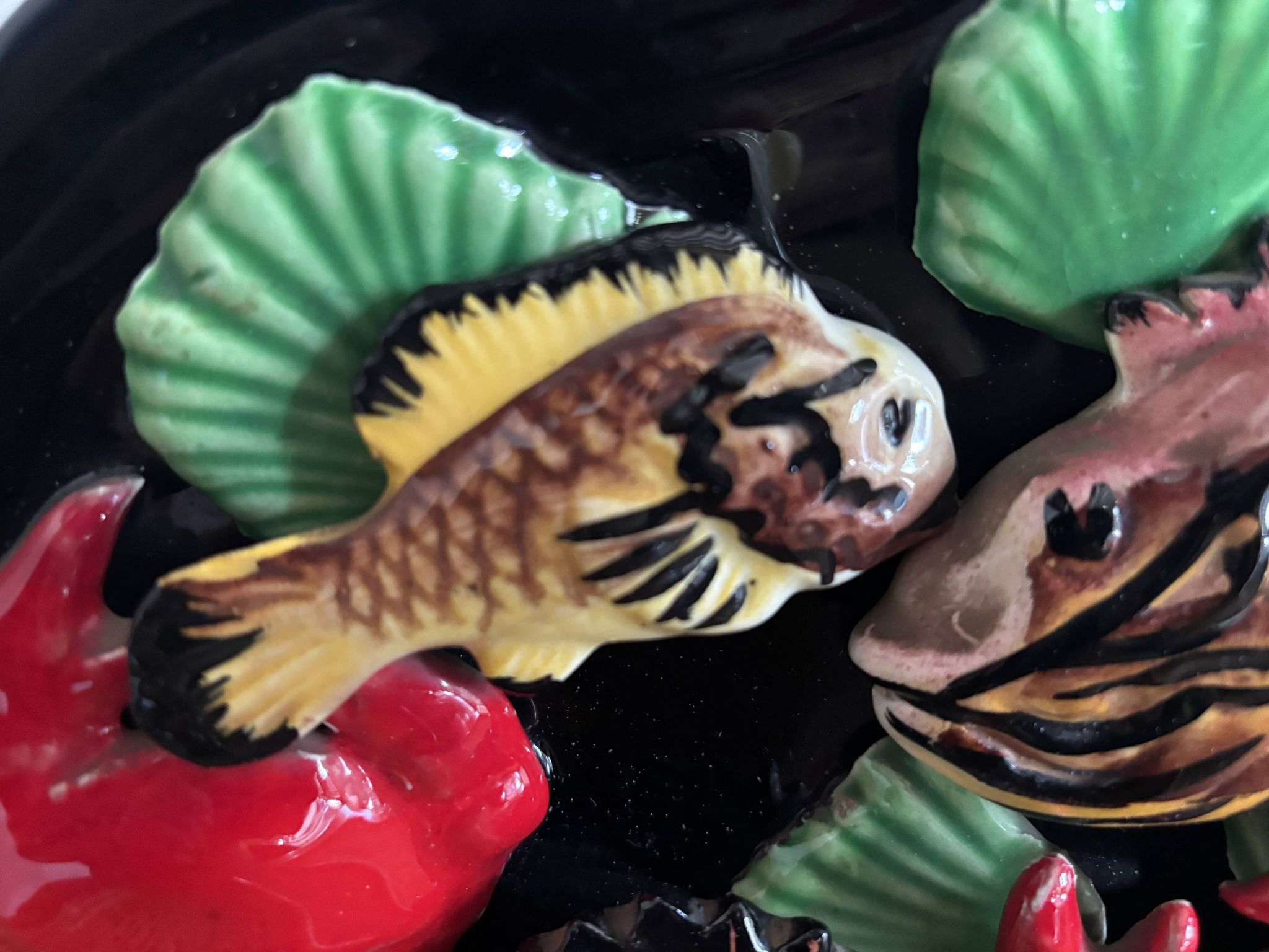 Vallauris wall decoration in polychrome ceramic, marine decor 1960.