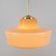 Vintage Mid-Century Modern Rose Glass Pendant Lamp