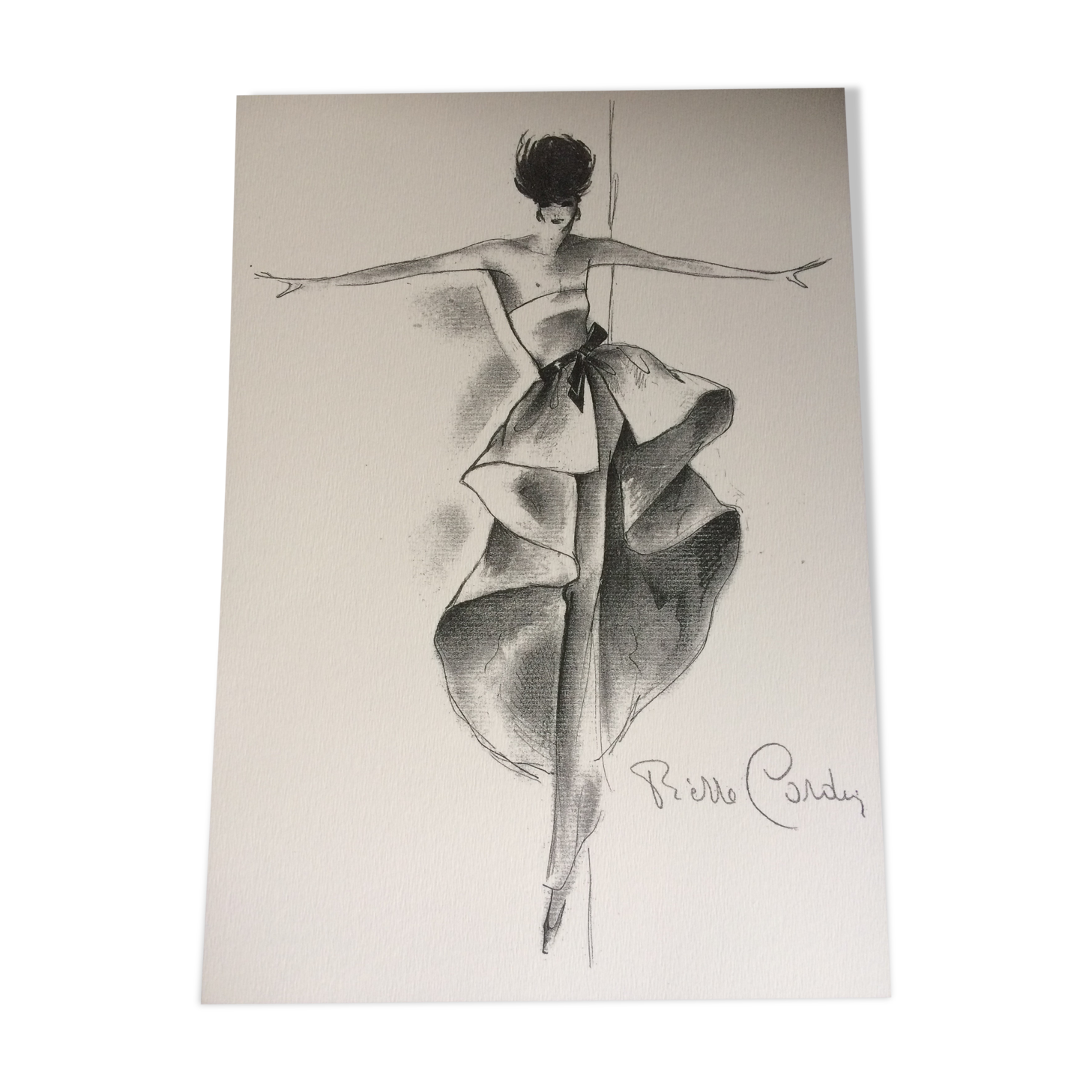 Nice illustration of press fashion Pierre Cardin from the 80s.