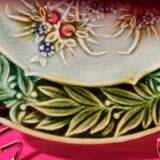 5 old Salins barbotine dessert plates