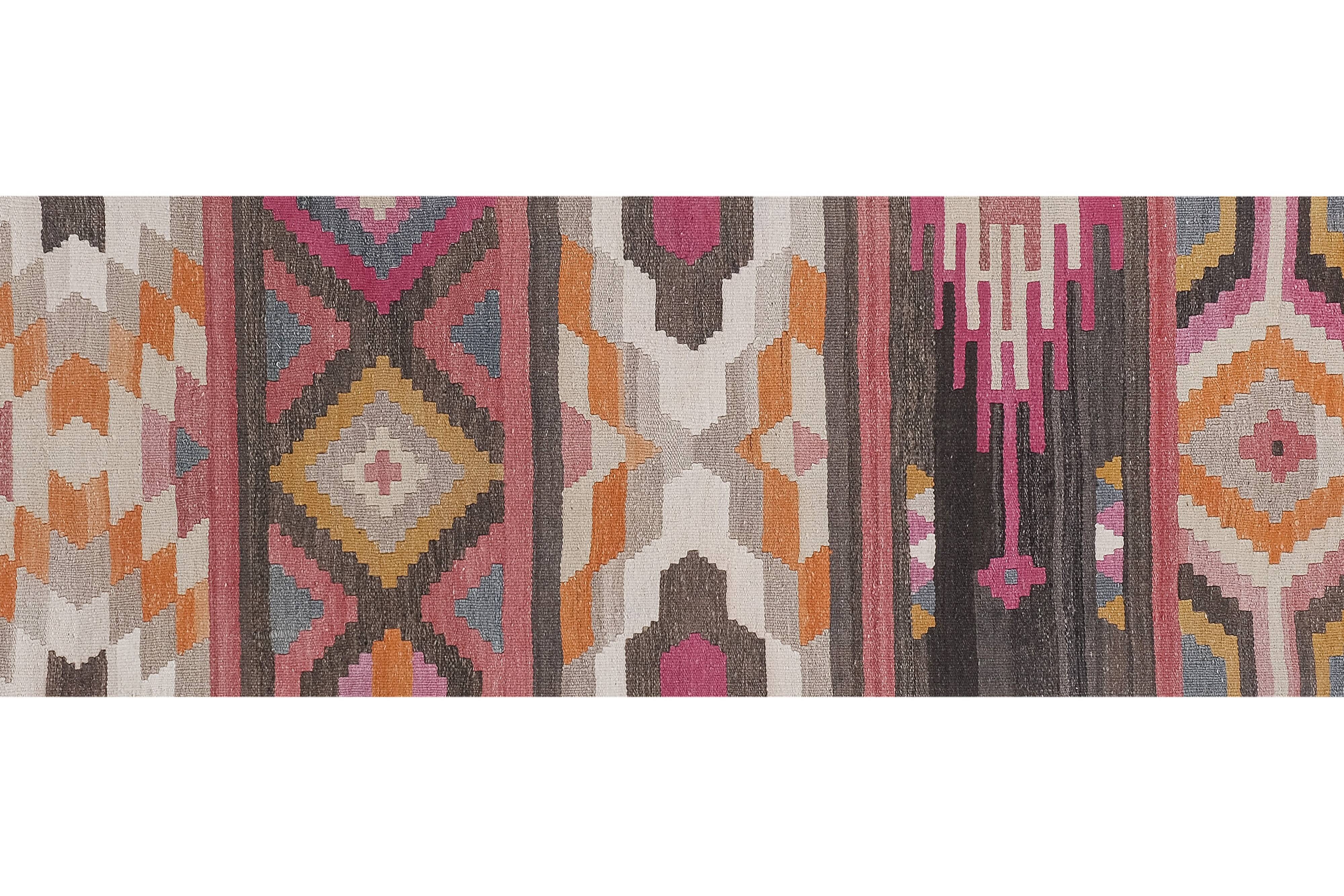 Vintage Turkish rug from Oushak, hand-woven 78x274 cm