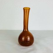 Vintage amber/orange bubbled glass soliflore vase