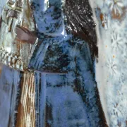 Enamel plaque Virgin with Child Perignem