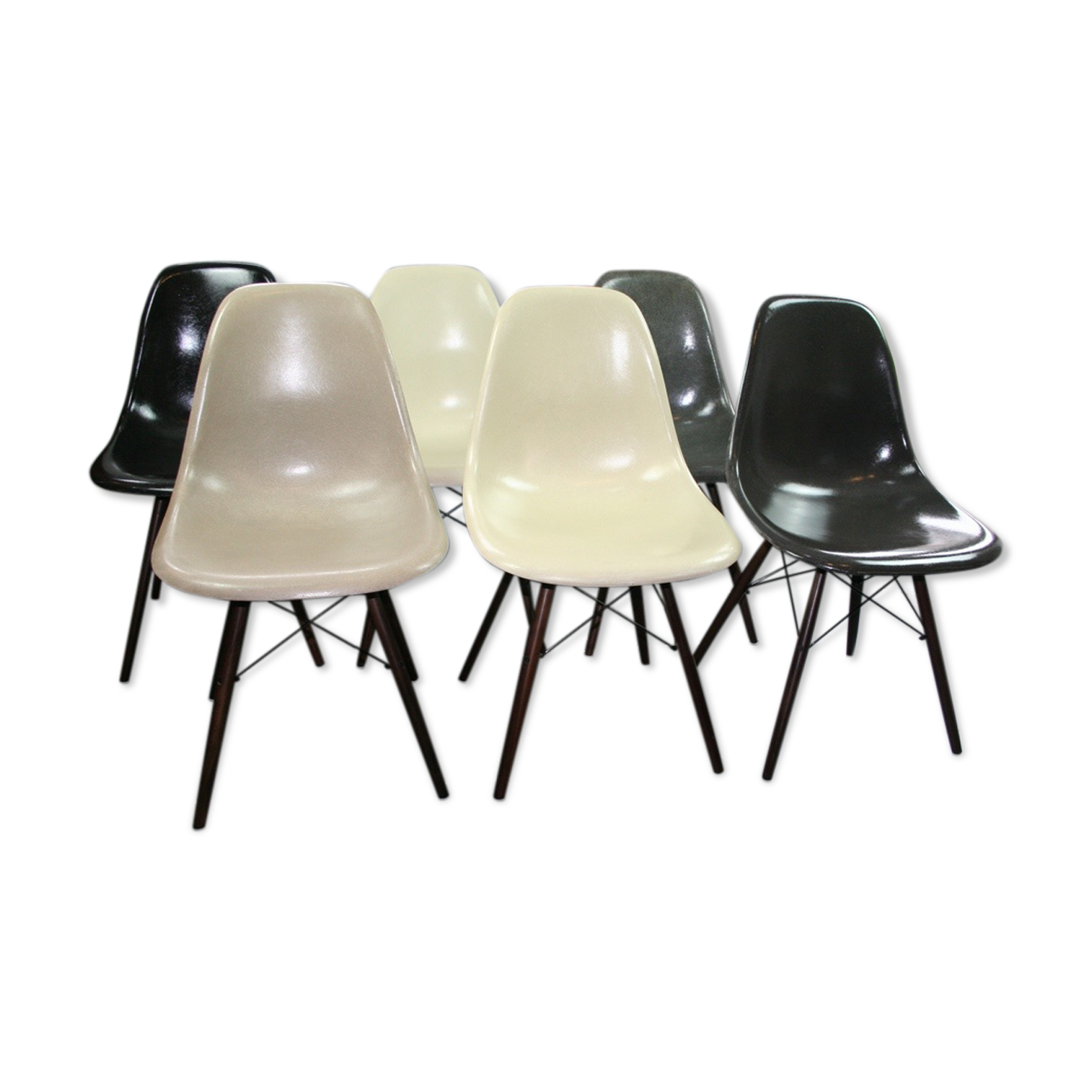 Lot de 6 chaises DSW Eames édition Herman Miller