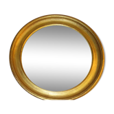 Miroir glace bombée 38 cm sorcière bois doré cabinet de curiosités