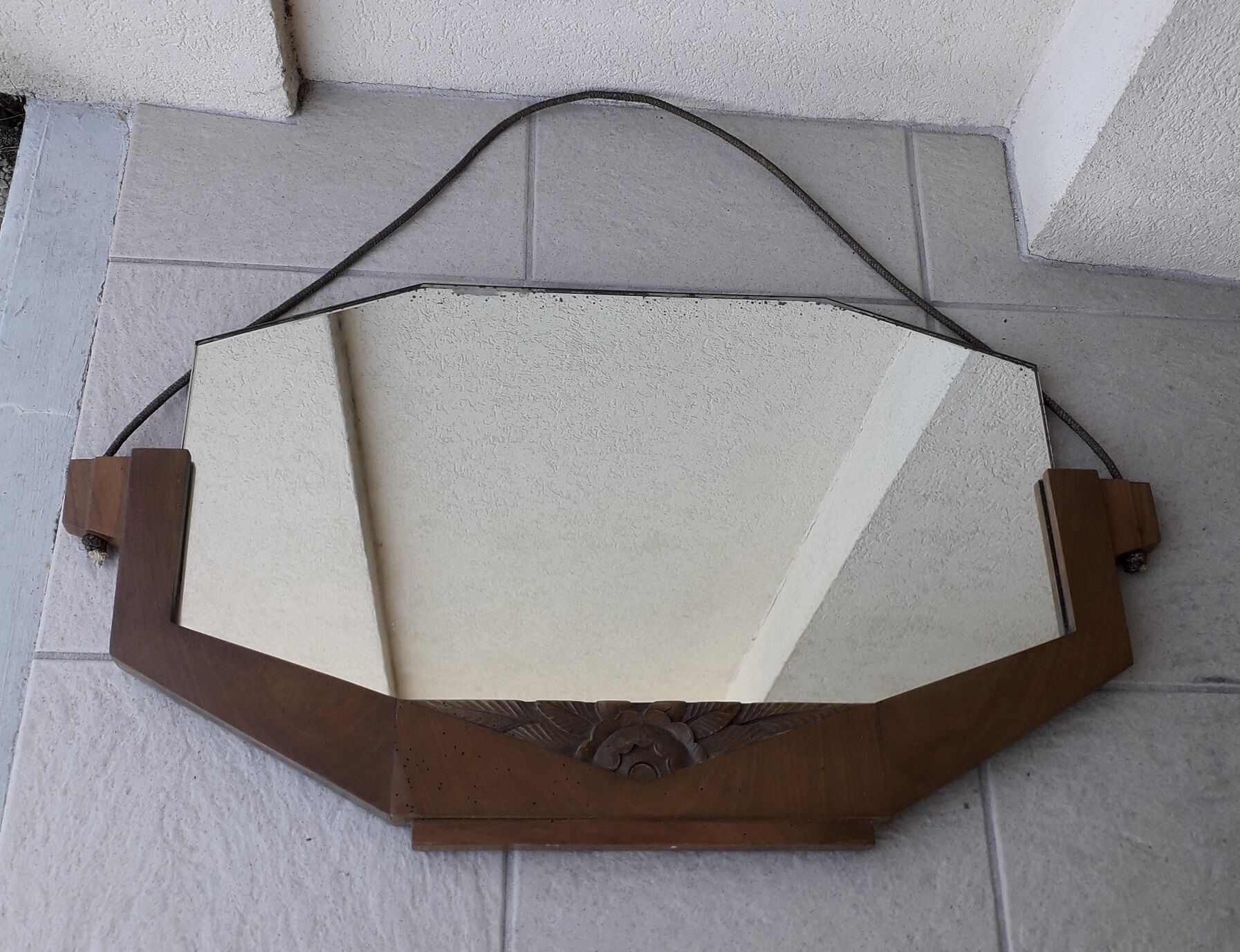 Miroir années 60 bois