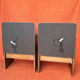 SET OF 2 VINTAGE 1970S NIGHTSTANDS/SOFA ENDS IN WOOD AND FABRIC