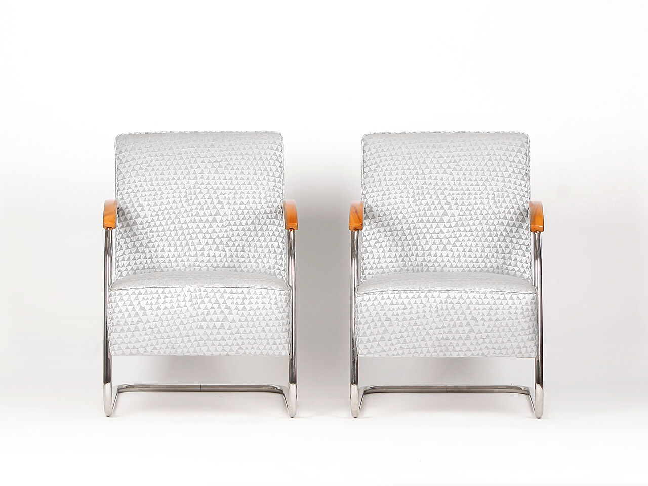 Tubular Steel Armchairs from Mücke-Melder 1930s, Set of Two