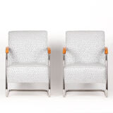 Tubular Steel Armchairs from Mücke-Melder 1930s, Set of Two