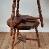 Pair of wooden stools turned vintage 60s