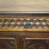 Carved pine sideboard, mountain folk art, 1950s