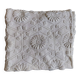 White bed throw with relief embroidery and floral patterns
