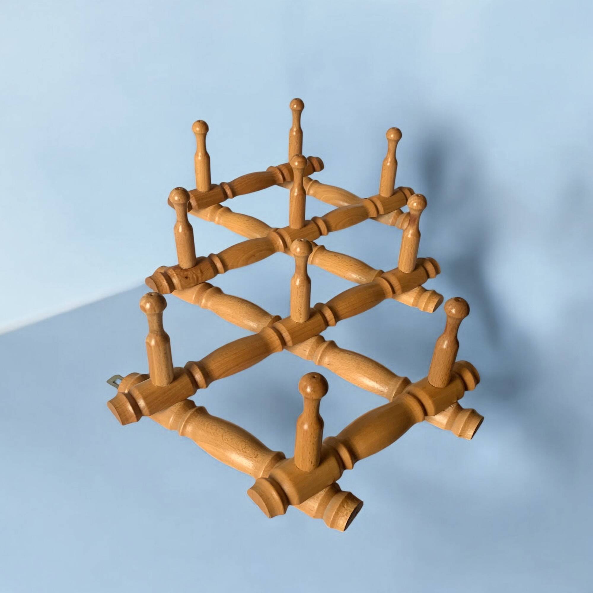 Vintage wooden accordion coat rack