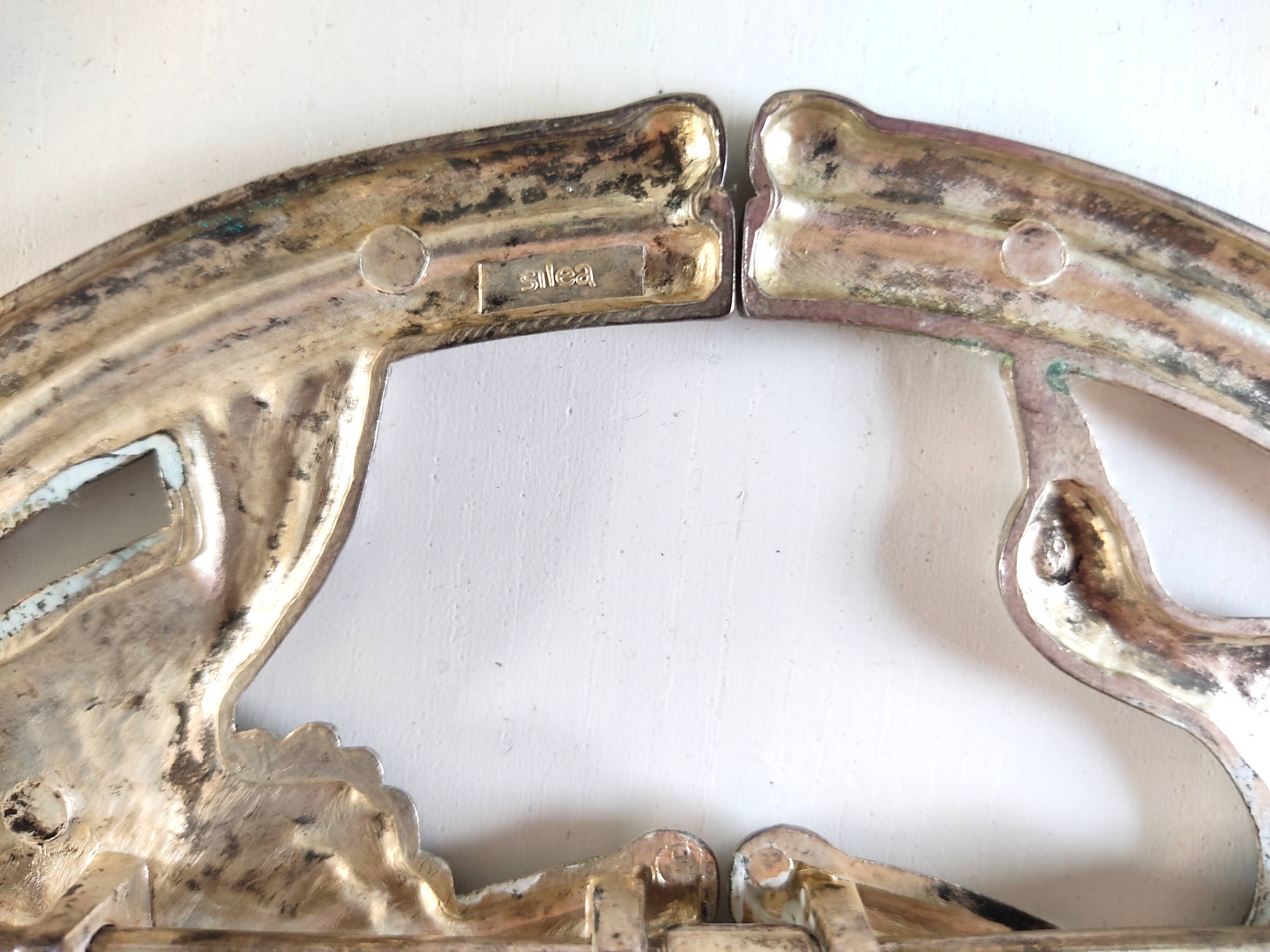 Silea silver metal duck trivet