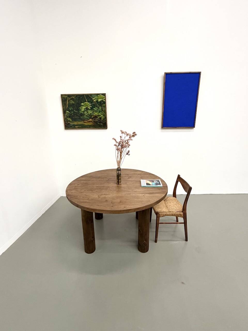 Table ronde années 50 constructiviste noyer
