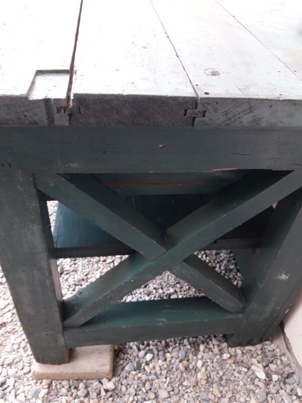 Établi industriel d'atelier 4m ancien