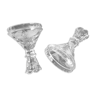 Lot de 2 chandeliers  bougeoirs cristal