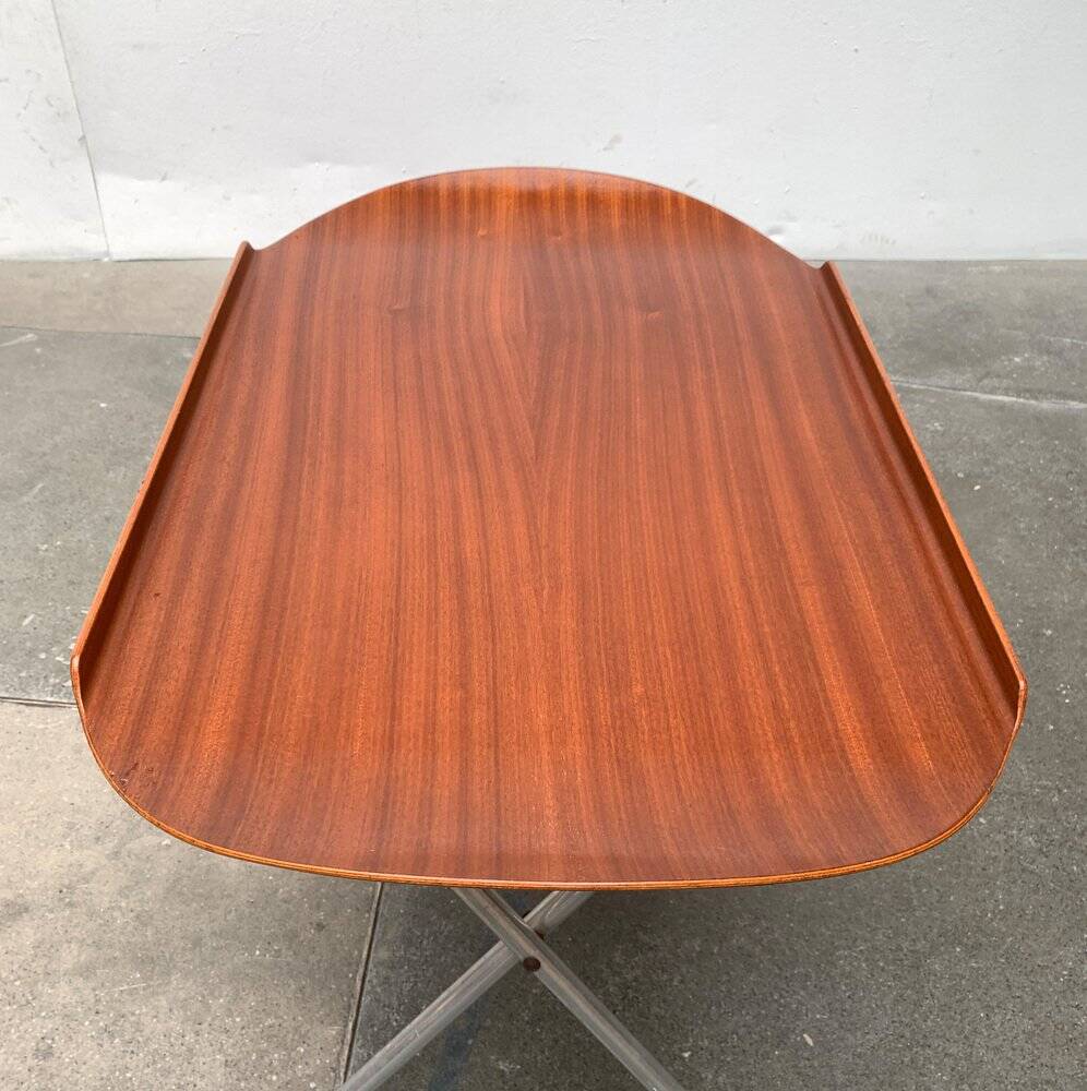 Folding table in teak with Norwegian alminette from the mid-century by F.M. Produkt, Frederiksberg Metalvarefabrik, 1960s.