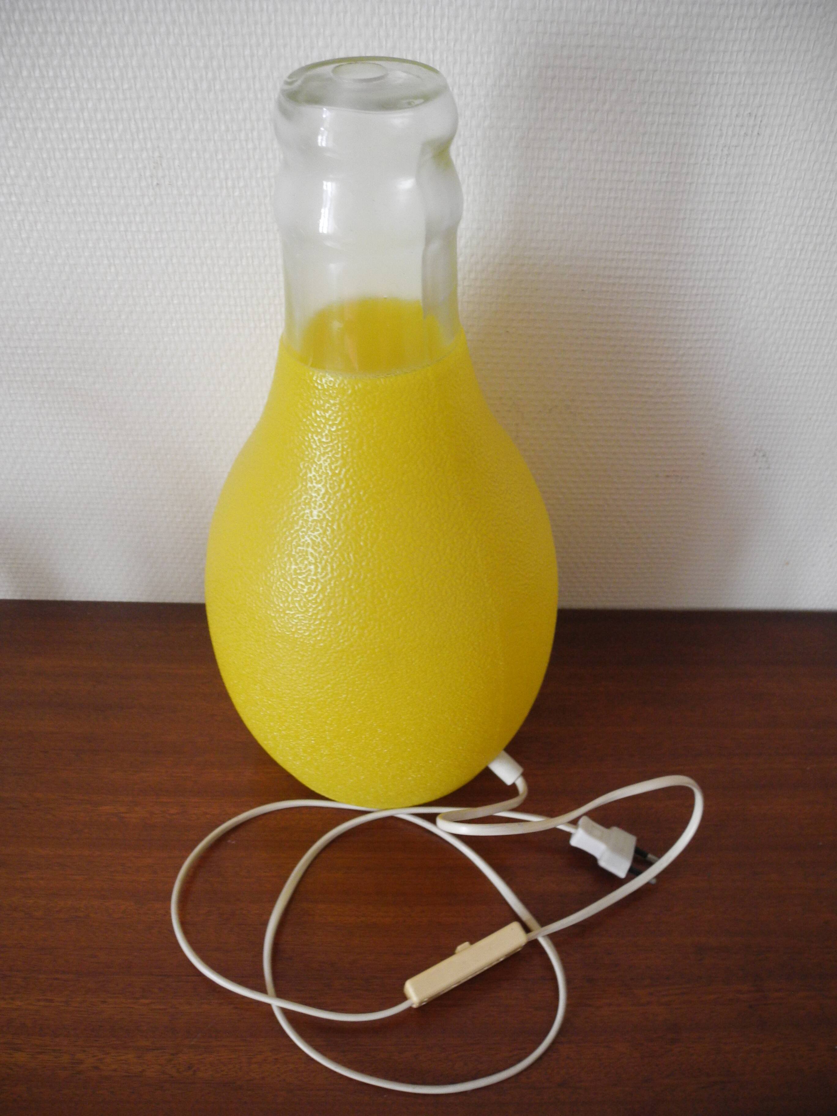 Old decorative bottle lamp vintage bottle lamp 70s