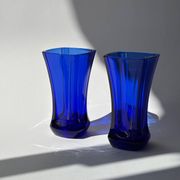 Vases en verre bleu cobalt vintage
