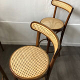 Set of 04 high stools canned bentwood
