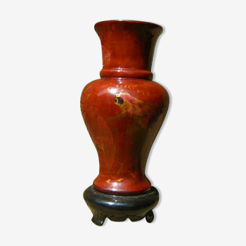 Lacquered wooden vase