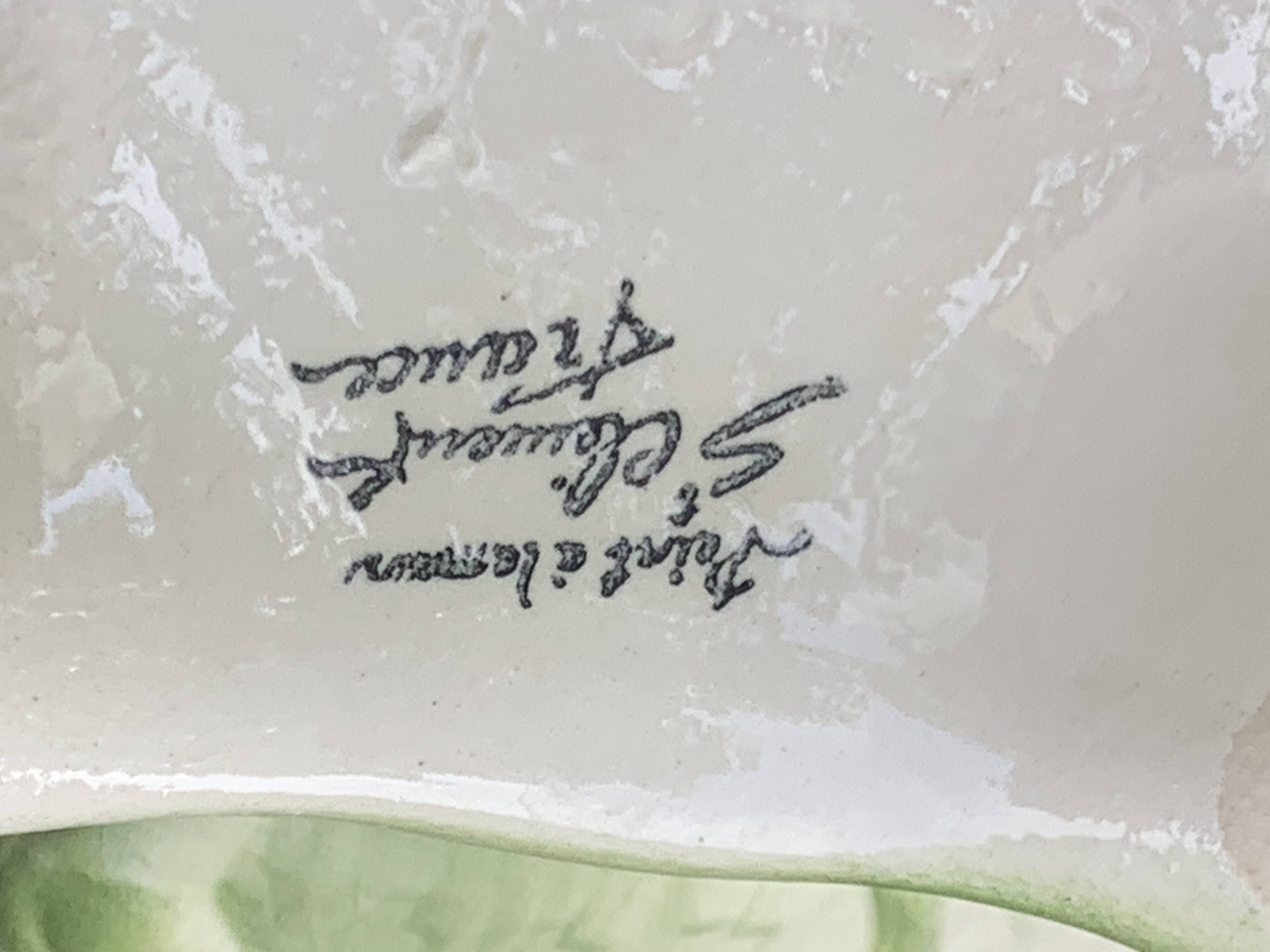 Large slip vase, glazed ceramic, Saint-Clément, France,