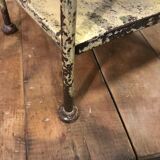 Former industrial metal and solid oak bedside
