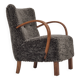 1960s, completely reupholstered Danish art deco armchair, genuine sheepskin "Wellington".