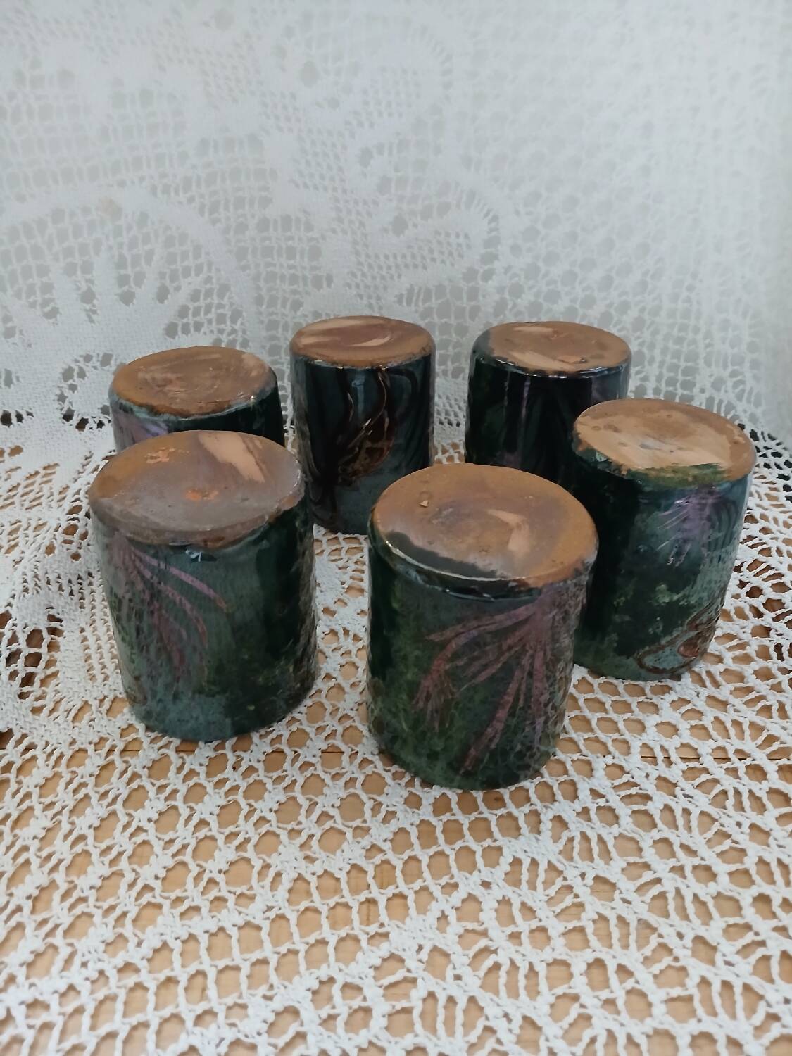 6 vintage handmade cups/mugs