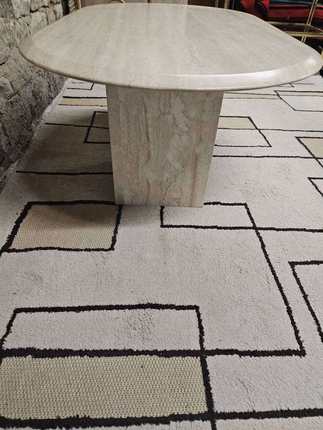 Vintage travertine table 1980"