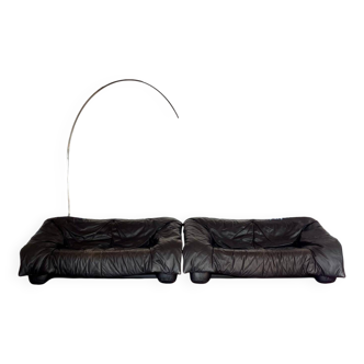 Pair of "Flou flou" Ligne Roset sofas by De Pas, D Urbino, Lomazzi vintage 80s
