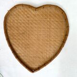 Pair of decorative trays in braided bamboo