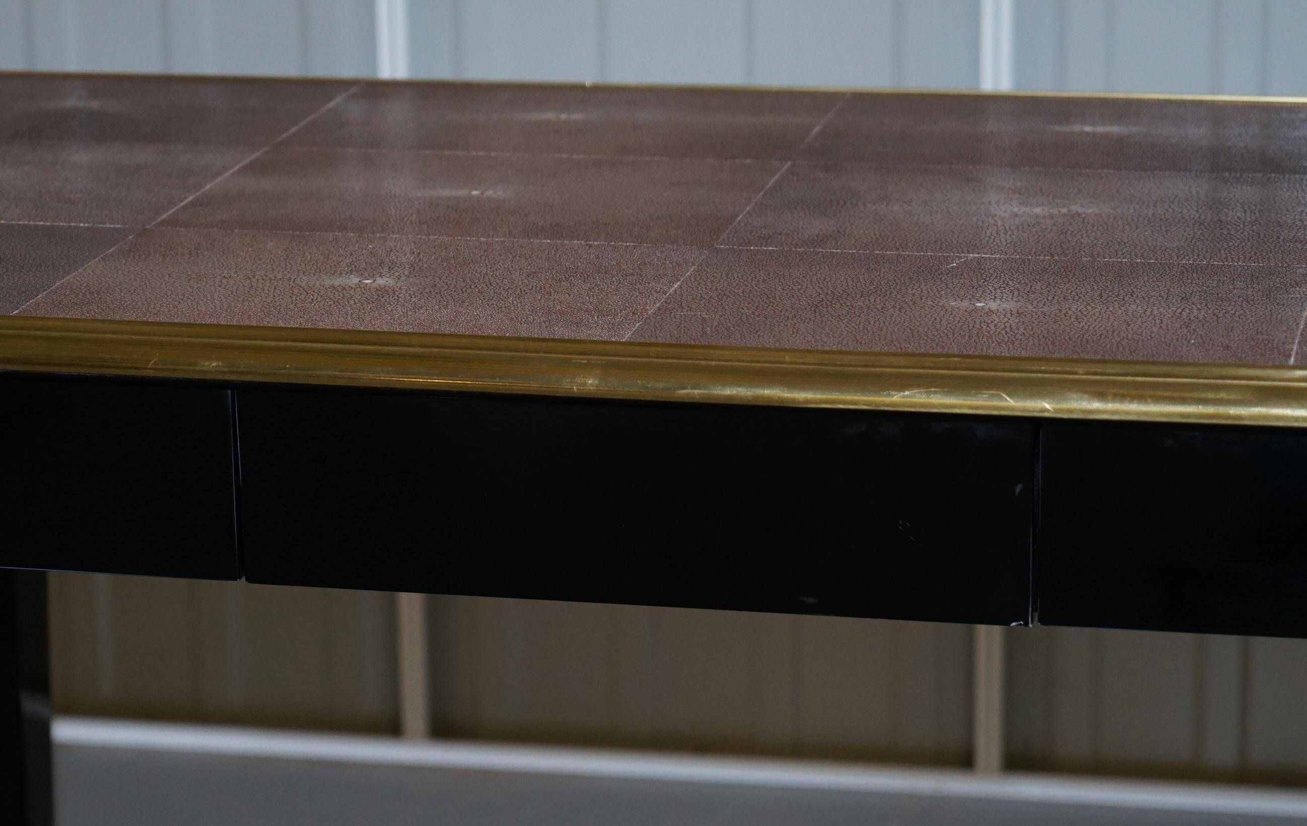 Shagreen Desk with Gold Metal, Modern Model