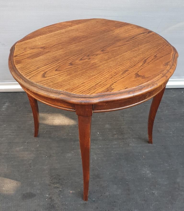 Vintage coffee table style Louis XV Oak h52