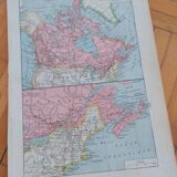 Map poster Canada Larousse encyclopedia board