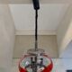 Suspension vintage en verre Murano / lustre avec accent orange