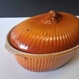 Very nice pheasant terrine dish / casserole with majolica lid.